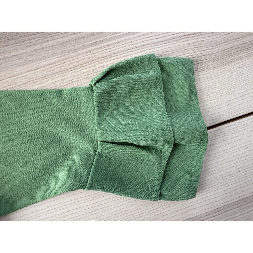 Roolee Womens M Green solid midi Dress butterfly sleeve viscose - Picture 9 of 11